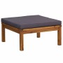 Muebles de jardín 3 pzas con cojines madera acacia gris oscuro
