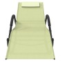 Tumbonas mecedoras 2 uds acero y textilene crema