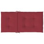 Cojín silla jardín respaldo bajo 4 uds tela Oxford rojo tinto
