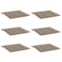 Cojines de silla de jardín 6 uds tela Oxford taupé 40x40x3 cm