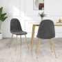 Sillas de comedor 2 unidades terciopelo gris oscuro