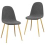 Sillas de comedor 2 unidades terciopelo gris oscuro