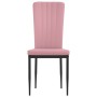 Sillas de comedor 2 unidades terciopelo rosa