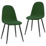 Sillas de comedor 2 unidades terciopelo verde oscuro