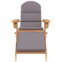 Silla de jardín Adirondack con reposapiés madera maciza acacia