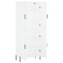 Aparador alto madera contrachapada blanco 69,5x34x180 cm