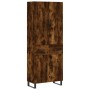 Aparador alto madera contrachapada roble ahumado 69,5x34x180 cm