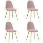 Sillas de comedor 4 unidades terciopelo rosa
