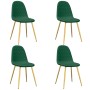 Sillas de comedor 4 unidades terciopelo verde oscuro