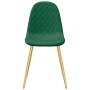 Sillas de comedor 4 unidades terciopelo verde oscuro
