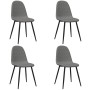 Sillas de comedor 4 unidades terciopelo gris claro