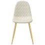 Sillas de comedor 4 unidades terciopelo blanco crema