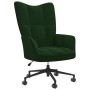 Sillón de relax de terciopelo verde oscuro