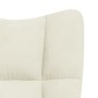 Silla mecedora de terciopelo blanco crema