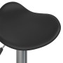 Taburete de cocina de acero cromado y cuero artificial negro