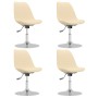 Sillas de comedor giratorias 4 unidades tela crema