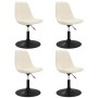 Sillas de comedor giratorias 4 unidades terciopelo color crema