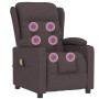 Sillón de masaje eléctrico tela marrón oscuro