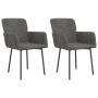 Sillas de comedor 2 unidades terciopelo gris oscuro