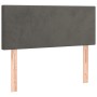 Cabecero de terciopelo gris oscuro 90x5x78/88 cm