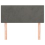 Cabecero de terciopelo gris oscuro 90x5x78/88 cm
