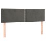 Cabeceros 2 unidades terciopelo gris oscuro 72x5x78/88 cm