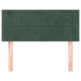 Cabecero de terciopelo verde oscuro 100x5x78/88 cm