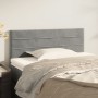 Cabecero de terciopelo gris claro 80x5x78/88 cm