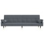 Sofá cama con cojines terciopelo gris oscuro