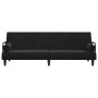 Sofá cama con reposabrazos terciopelo negro