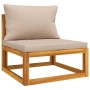 Set de muebles para jardín 3 piezas con cojines madera acacia