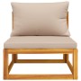 Set de muebles para jardín 3 piezas con cojines madera acacia