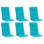 Cojines para sillas con respaldo alto 6 uds tela turquesa