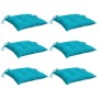 Cojines de silla 6 uds tela Oxford turquesa 50x50x7 cm