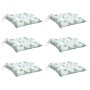 Cojines de silla 6 uds tela Oxford estampado hojas 50x50x7 cm