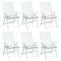 Cojines de silla 6 uds tela Oxford estampado hojas 50x50x7 cm