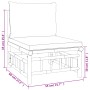 Set de muebles de jardín 2 piezas bambú y cojines blanco crema