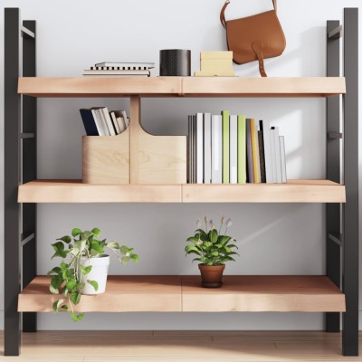 Estante de pared madera maciza roble sin tratar 120x60x(2-6) cm