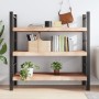 Estante de pared madera maciza roble sin tratar 120x60x(2-6) cm