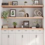 Estante de pared madera maciza roble sin tratar 180x60x(2-6) cm