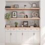 Estante de pared madera maciza roble sin tratar 180x60x(2-6) cm