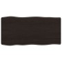 Tablero mesa madera tratada borde vivo marrón 80x40x(2-6) cm