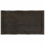 Tablero mesa madera tratada borde vivo marrón 80x40x(2-6) cm