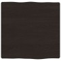 Tablero mesa madera tratada borde vivo marrón 40x40x(2-4) cm