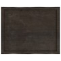 Tablero mesa madera tratada borde vivo marrón 80x60x(2-6) cm
