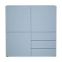 FMD Armario con 3 cajones y 3 puertas azul 99x31,5x101,2 cm