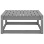 Set de muebles de jardín 2 pzas con cojines madera pino gris