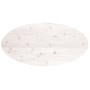 Tablero de mesa ovalado madera maciza pino blanco 90x45x2,5 cm