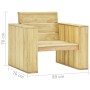 Sillas de jardín 2 uds madera de pino impregnada 89x76x76 cm