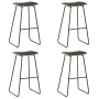 Taburetes de cocina 4 unidades cuero sintético negro